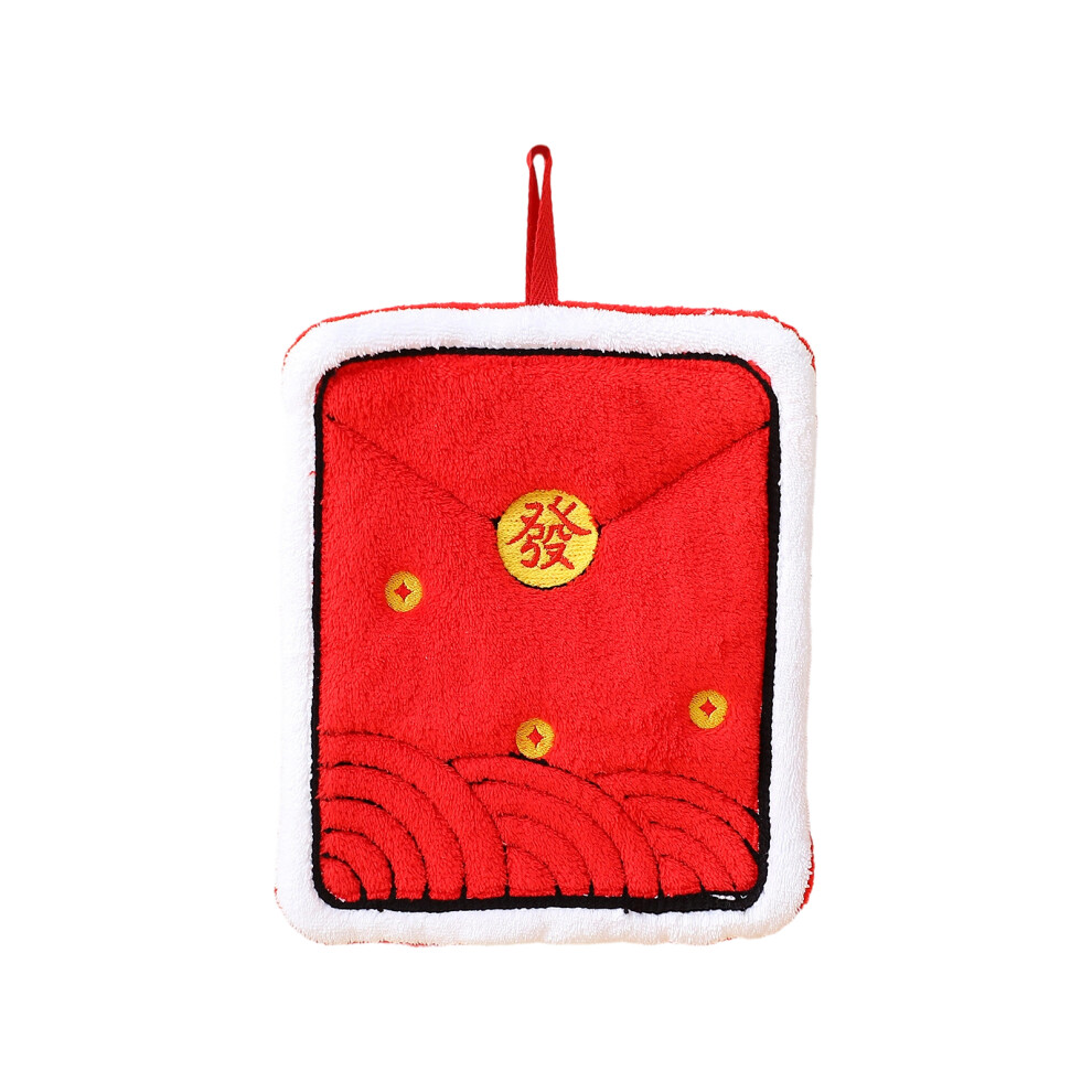 Corals Fleece Kitchen Towel Hanging Materials-Red envelope-image-OPC-PNDQF6D-NEW