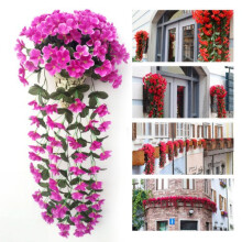 Rustic Decor Weaving Basket Wicker Cone Hanging Basket Iron Flower Basket With Natural Materials Wall Mount Planter For Dried Fresh Flowers Storage