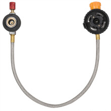 Kompakter, robuster Propangas-Verlängerungsschlauch, tragbar für Outdoor-Küche, hochwertiger Metall-Propangas-Schlauch mit Manometer für