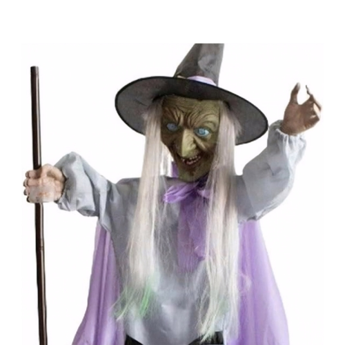 Halloween-Dekoration, animierte schwebende Hexe,-Grau
