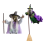 Halloween-Dekoration, animierte schwebende Hexe,-Grau 6