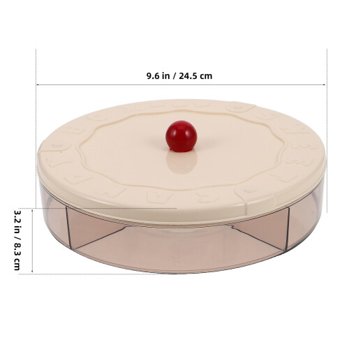 Runder Unterteilter Tablett Snack Box Behälter Beige 1