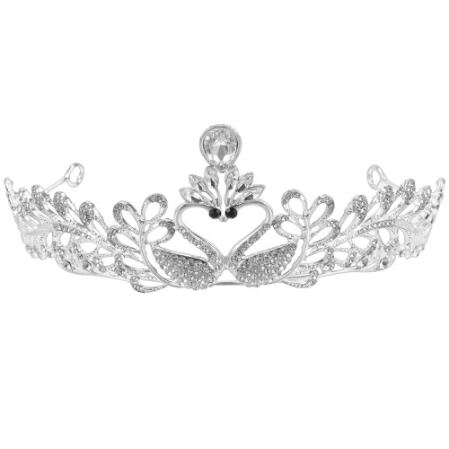 1 Tiara De Diamantes Imitación Con De Cisne Para 1