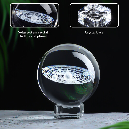 Crystal Ball 3D Sonnensystem Durchsichtige Mit Sockel 2