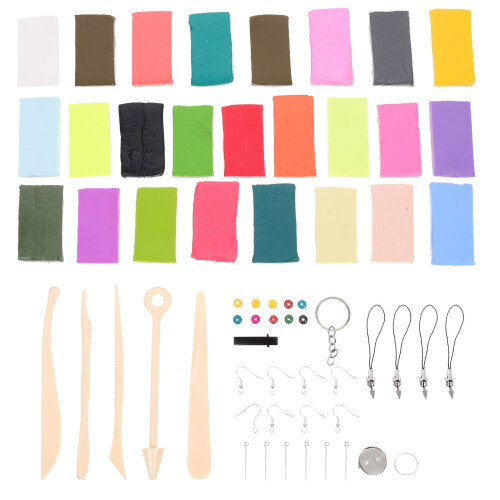 diy clay craft kit with polymer tools for earrings keychains 1