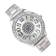 Ladies Casual Stainless Steel Strap Quartz Wristwatch Silver