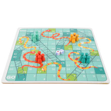 1 Set 2 In 1 Wooden Chess Board For Kids Flying Chess And Snakes Game