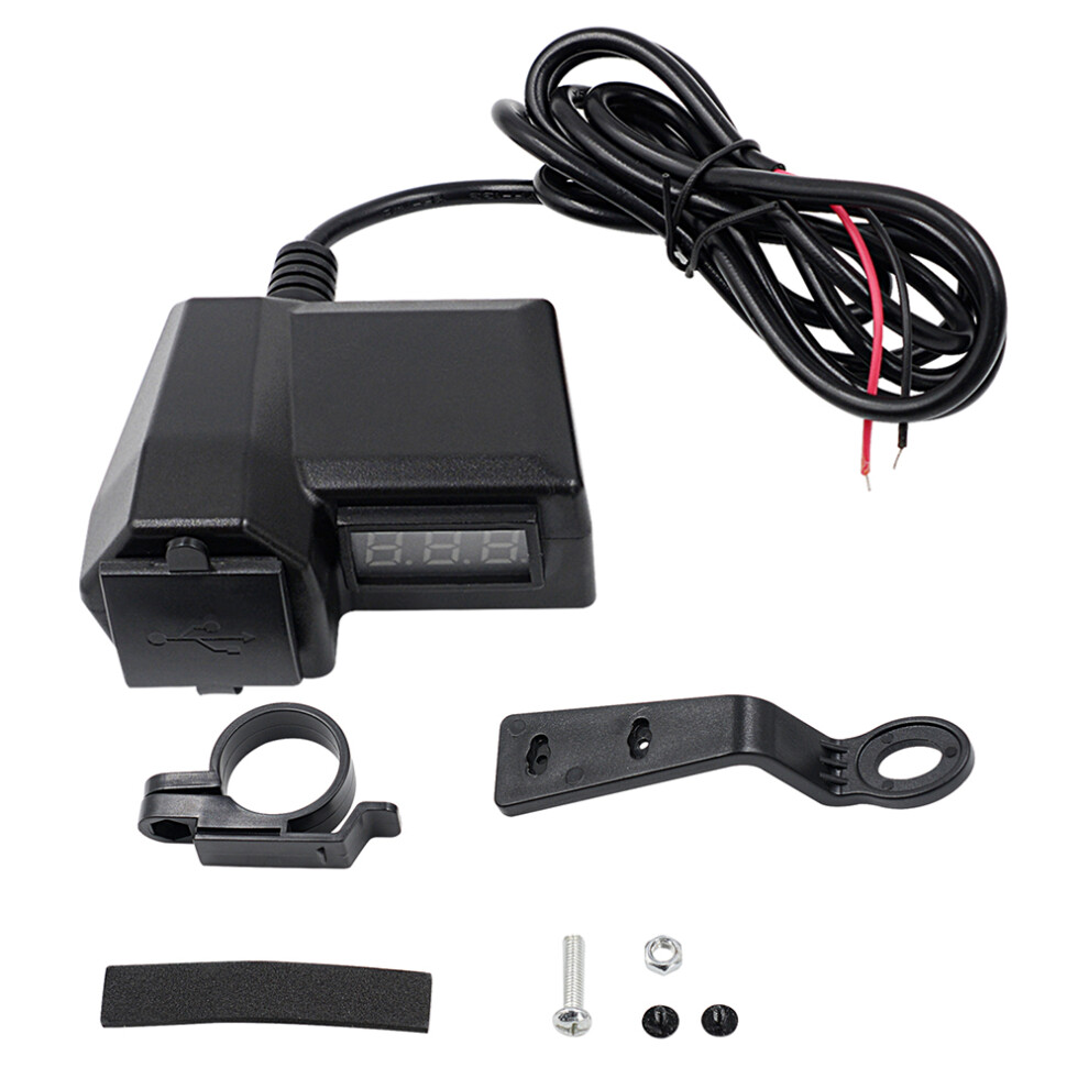 1 Set 3.4A Motorcycle Usb Charger With Voltmeter 3553536030203