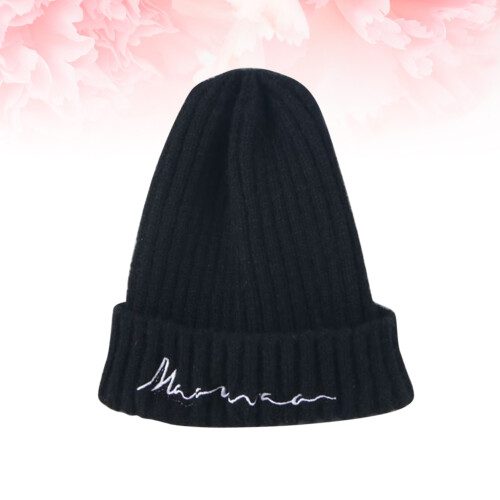 winter wollen warm hoofddeksel zwart 2