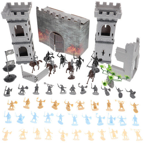 One Set Medieval Sand Table Castle Soldiers Knights Micro Decor 2