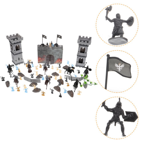 One Set Medieval Sand Table Castle Soldiers Knights Micro Decor 1