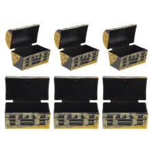 6Pcs Miniatyr Piratskattkista Modell Dockskåp Retro Låda