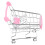 Simulerad Shoppingvagnsscenmodell, Skrivbordsminiörering, Storlek S, Rosa 1