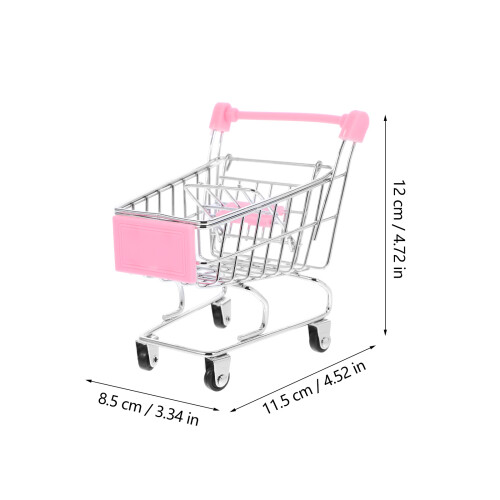 Simulerad Shoppingvagnsscenmodell, Skrivbordsminiörering, Storlek S, Rosa 2