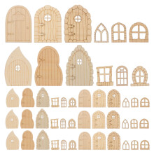 60Pcs Träfärgrädörr Diy Målnings Och Dekorationsändamål Miniatyrfönster