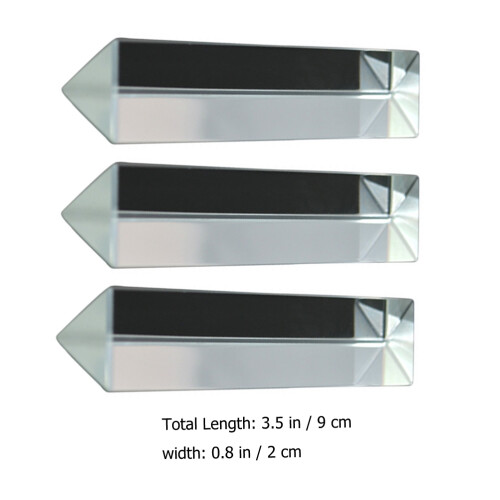 3Pcs Equilateral Prisms Optical Glass For Light Spectrum Teaching 2