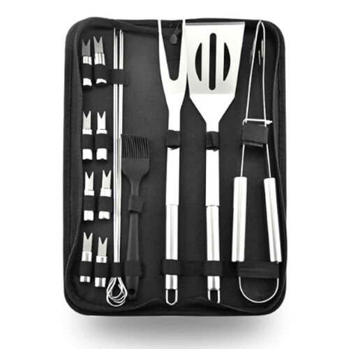 Σετ εργαλείων BBQ από ανοξείδωτο ατσάλι, κιτ σκευών ψησίματος 16 τεμαχίων με
