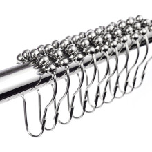 Rustproof Stainless Steel, Smooth Sliding Shower Hooks, Set Of 12, Robust Design, Ball Bearing System For Effortless Gliding, Ideal For Any Bathroom,