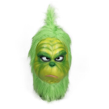 Mască de Crăciun mărime universală, mască din latex cu design 3D pentru adulți și adolescenți, personaj verde de cosplay inspirat de filmul