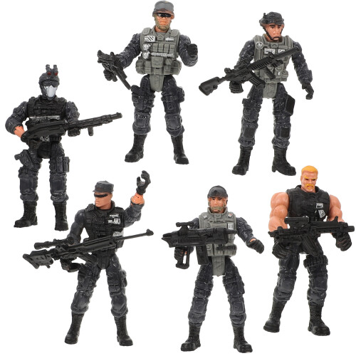6Pcs Simulerings Soldat Leksak Leklåda Modell Scen Leksaker
