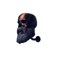 Wall Mount Skull Helmet Holder, Great Gift Resin Motorcycle Beard Helmet Rack, Helmet Mount Wall Decoration Super Punk Gift for Bike Rugby Baseball, I
