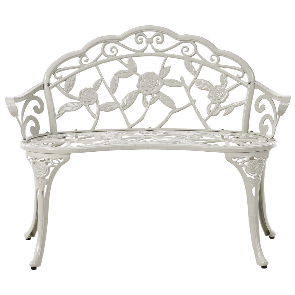 Garden Bench PIURA 88 cm Metal White-image-OPC-PJHTHVQ-NEW