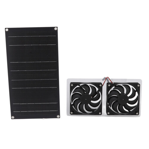 Solarpanel-Lüfter-Kit, 100 W, Doppellüfter, IP67, 2