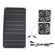 Solarpanel-Lüfter-Kit, 100 W, Doppellüfter, IP67,