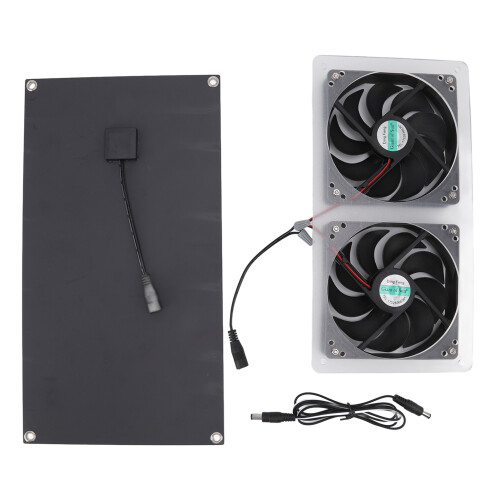 Solarpanel-Lüfter-Kit, 100 W, Doppellüfter, IP67, 1