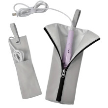 Curling Iron Bag, HeatResistant Mat Pouch, Dustproof Waterproof Hair Straightener Organizer For RV Travel Salon Gray