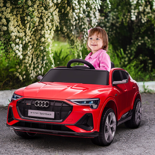 HOMCOM 12V Kids Electric Ride-On Car/ w Remote Control, Lights, Music - Red