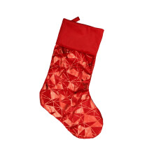 Large Christmas Stocking Holiday Party Gifts Bag Decoration-Red