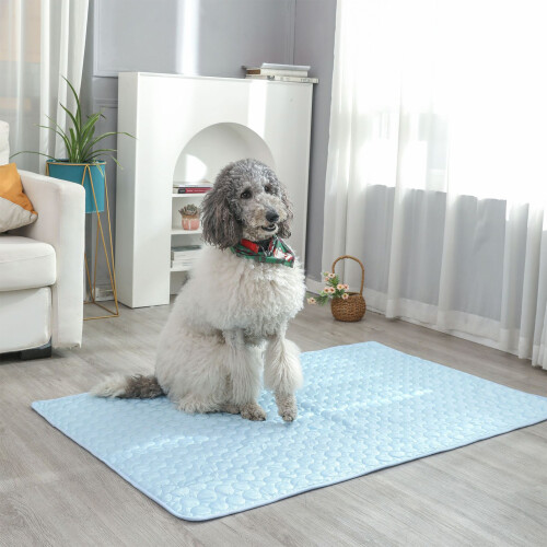 Dog Cooling Bed Ice Silk Temperature Reduction Mat-Pink M 1