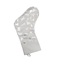 Large Christmas Stocking Soft Fabric Hanging Sock-Silver