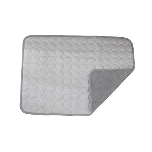 Ice Silk Pet Cooling Pad Breathable Fabric-Light Grey L
