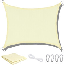 Rechteckiges Sonnensegel, atmungsaktiv, für Terrasse, Rasen und Garten, blockiert Sonnenlicht, robustes Sonnensegel mit D-Ringen aus Edelstahl, 3 m
