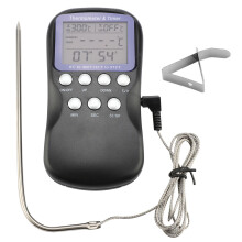 BBQ-Ofenthermometer zum Grillen, Garraumtemperaturmonitor mit Edelstahlsonde