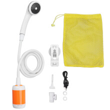 Oplaadbare buitendouchekop, draagbare campingdouche, ingebouwde krachtige lithiumbatterij, verstelbare waterstraal, compact en draagbaar.