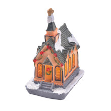 Dekoracja świąteczna, ciepłe białe światło LED, miniaturowa scena wioski śnieżnej, wysokiej jakości żywica do Twojej świątecznej kolekcji