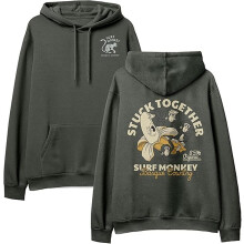Surf Monkey Sweat à Capuche Vert Coton Certifié GOTS Taille S