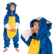 Piżama Dla Dzieci Dziecięca Kigurumi Onesie Kostium Sonic Niebieski 135-145