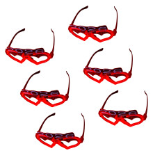 Lunettes scintillantes en forme de cœur rechargeables, 6-Rouge