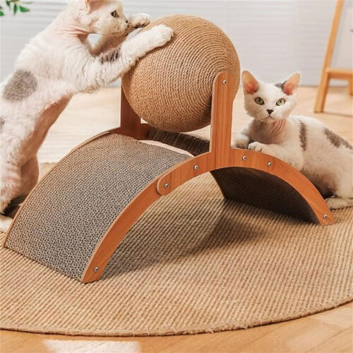 Jouet à gratter divertissant pour chats avec roue rotative 1