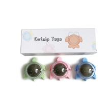 3pcs Catnips Wall Ball Licking Ball Shape Toy Teeth Cleaning Cat