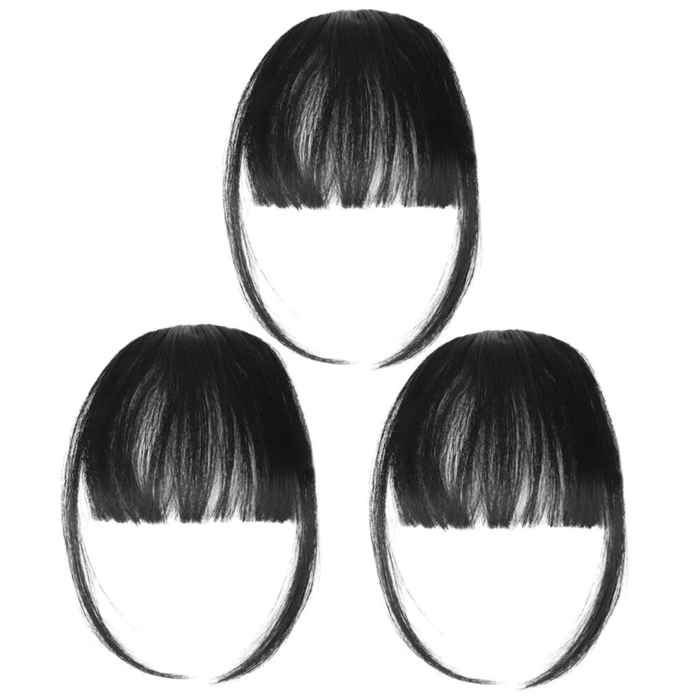 Unisex Bangs Wig Clip 3Piece Clipin Bangs Extensions Hairpiece Heatresistant For Daily Wear Office Party