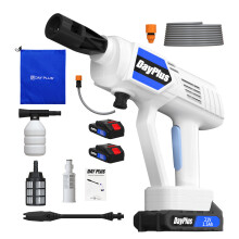 (White, with 2 Battery) 30 Bar/435 PSI Cordless Pressure Washer, Portable Pressure Washer with 1pc or 2pcs 1.5Ah Battery, 5M Hose Pressure