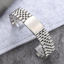 (Silvery, 20mm) Stainless Steel Watchbands 18mm 20mm 22mm for Galaxy for Huawei Smart Watch Women Men Sports Metal Bracelet for Seiko Di