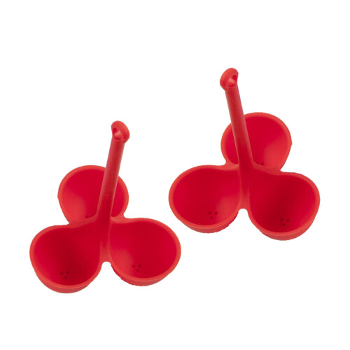 3 Stuks Silicone Eierhouder Met Drie Voor Kookplaat Rood 2