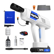 (White, with 1 Battery) 30 Bar/435 PSI Cordless Pressure Washer, Portable Pressure Washer with 1pc or 2pcs 1.5Ah Battery, 5M Hose Pressure