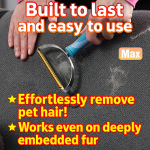 (Max) Pet Hair Remover Carpet Rake With Dual Blades - Long Handle Dog Carpet Cleaner For Rugs & Stairs - Spring Cleaning Must-
